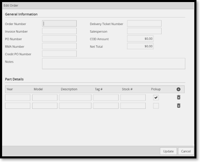 19. Route Stops Manually adding order information
