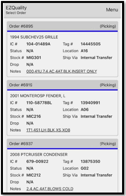 16. QC App Orders