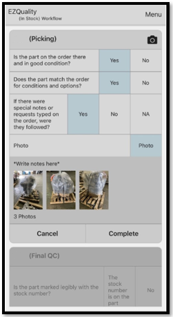 19. QC App process to complete