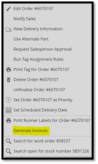 Generate invoices