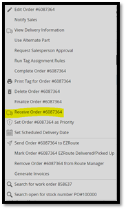 Receive Order
